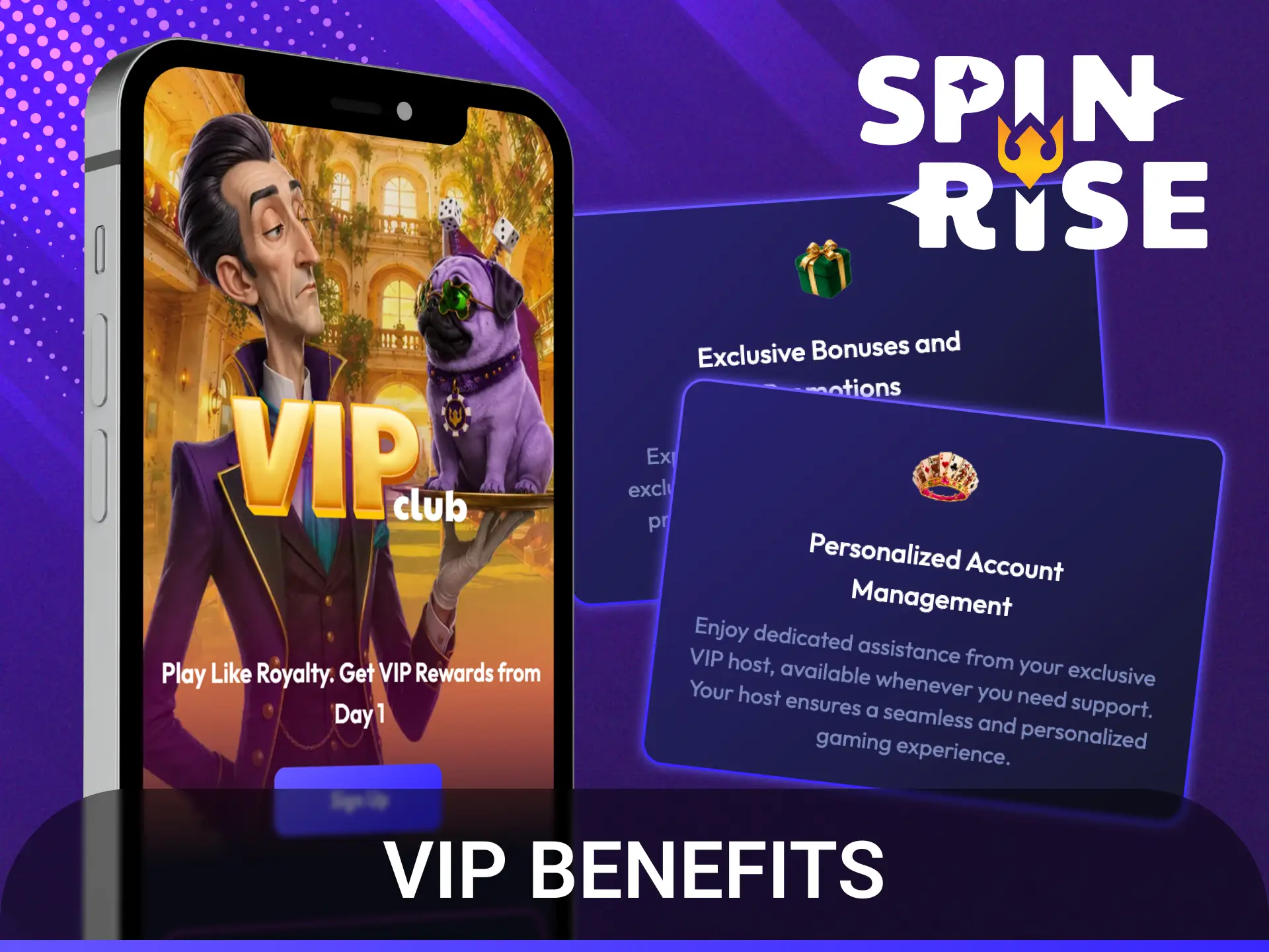Access premium rewards and exclusive perks with the Spinrise app loyalty scheme.