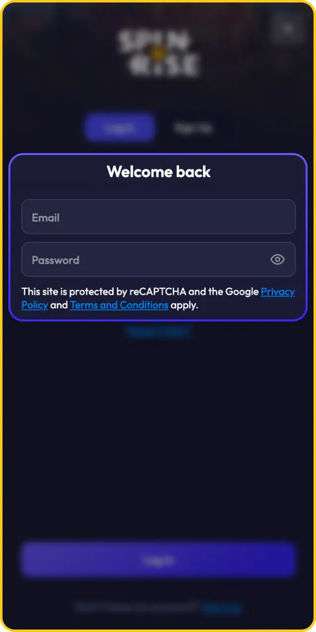 Sign in to your account to start using your active Spinrise bonuses today.