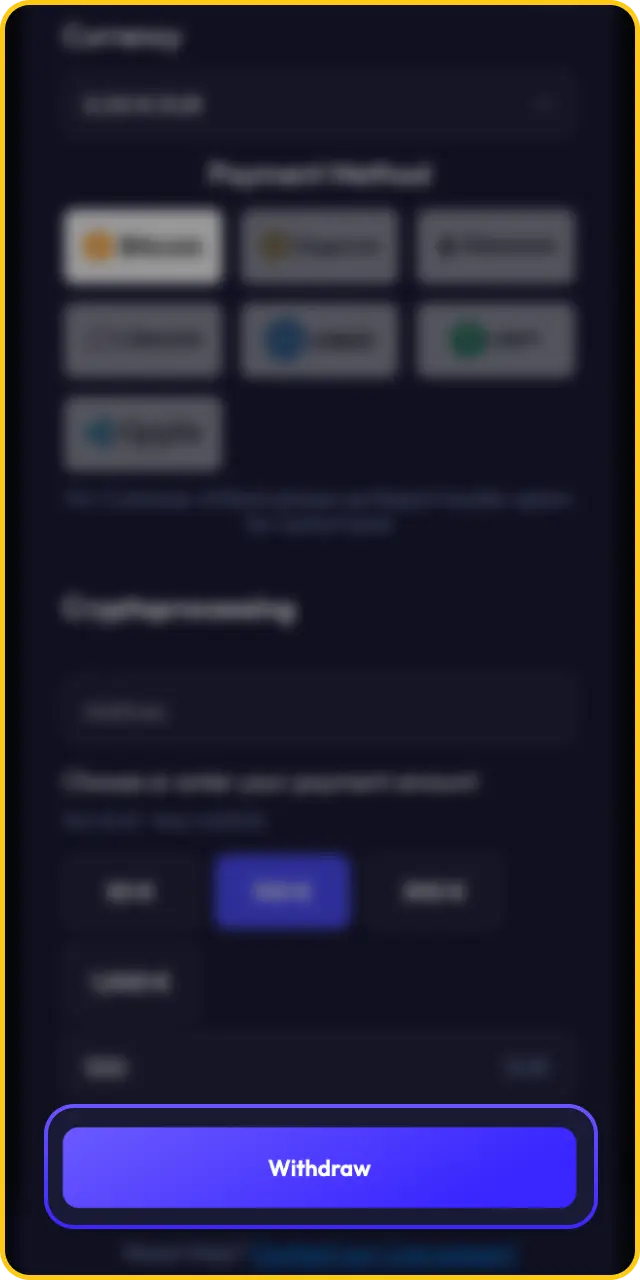 Complete withdrawal to collect cash from Spinrise bonuses.