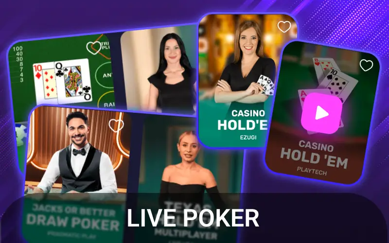 Test your skills in Spinrise live casino poker games and take the pot.