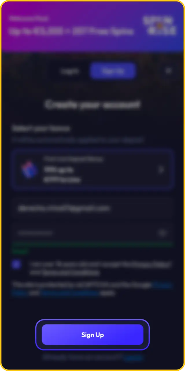 Submit your information to complete your Spinrise app registration and unlock games.