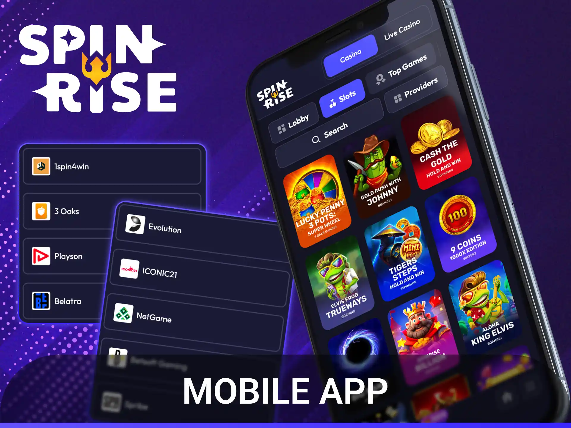 Download the Spinrise app to enjoy seamless mobile slot games anywhere.
