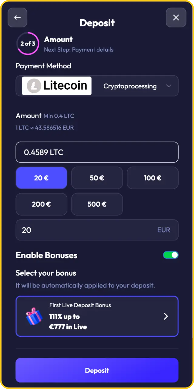Fund your balance using secure payment options to play Spinrise slot games.