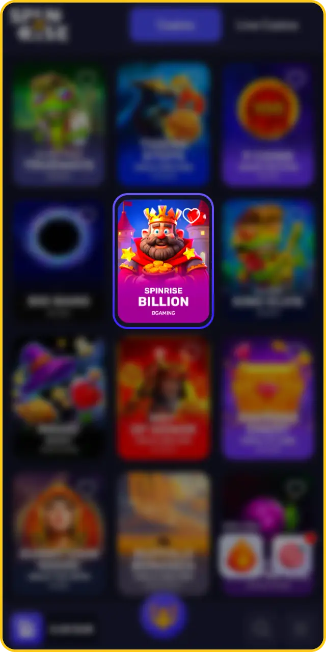 Pick your favorite title from the lobby to launch exciting Spinrise slot games.