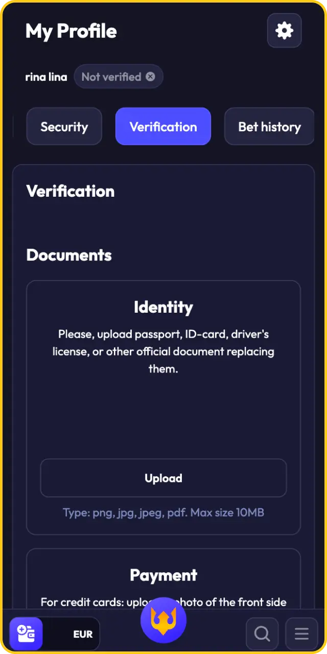 Complete mandatory account verification before starting your Spinrise slot games journey.
