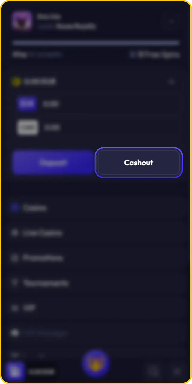 Access the banking section to initiate your Spinrise app withdrawal.